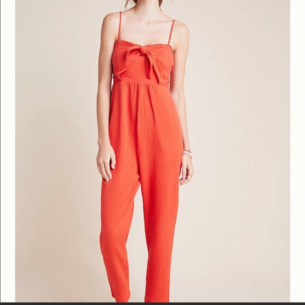 Red Anthropologie Jumpsuit